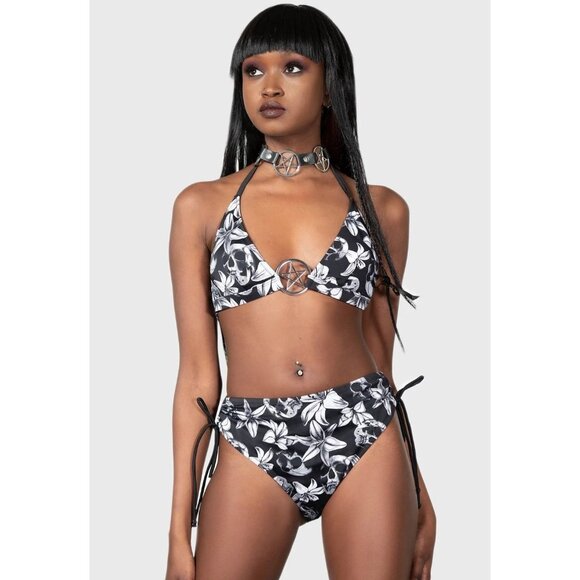 Killstar ✦ Harlette’s Revenge Bikini XS ✦ Pentagram Detail Gothic Swim NWT - Picture 3 of 6
